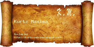 Kurtz Maxima névjegykártya